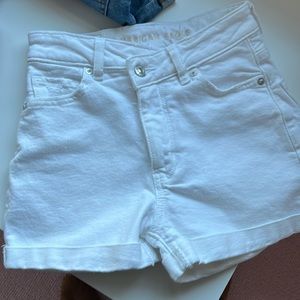 American eagle mom shorts white distressed denim